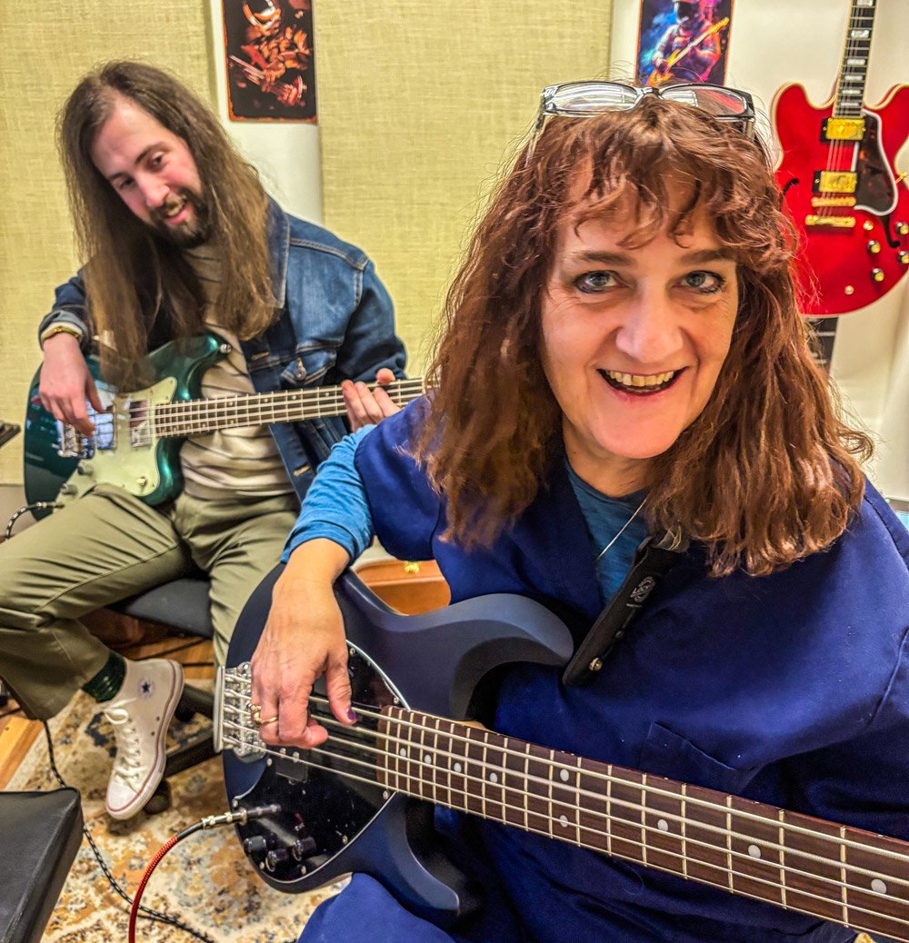 Bass Guitar Students Taking Bass Guitar Lessons From A Local Bass Guitar Teacher Adult Bass Guitar Student At Rock The Stages Music School in Aurora/Centennial