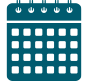 Teal calendar icon representing flexible month-to-month music lesson scheduling.